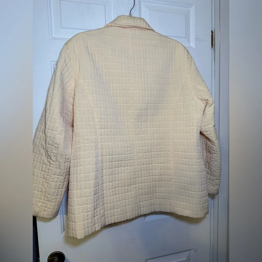 Anne Klein Butter Yellow Quilted Zip Jacket XL Spring! Classic Colorful